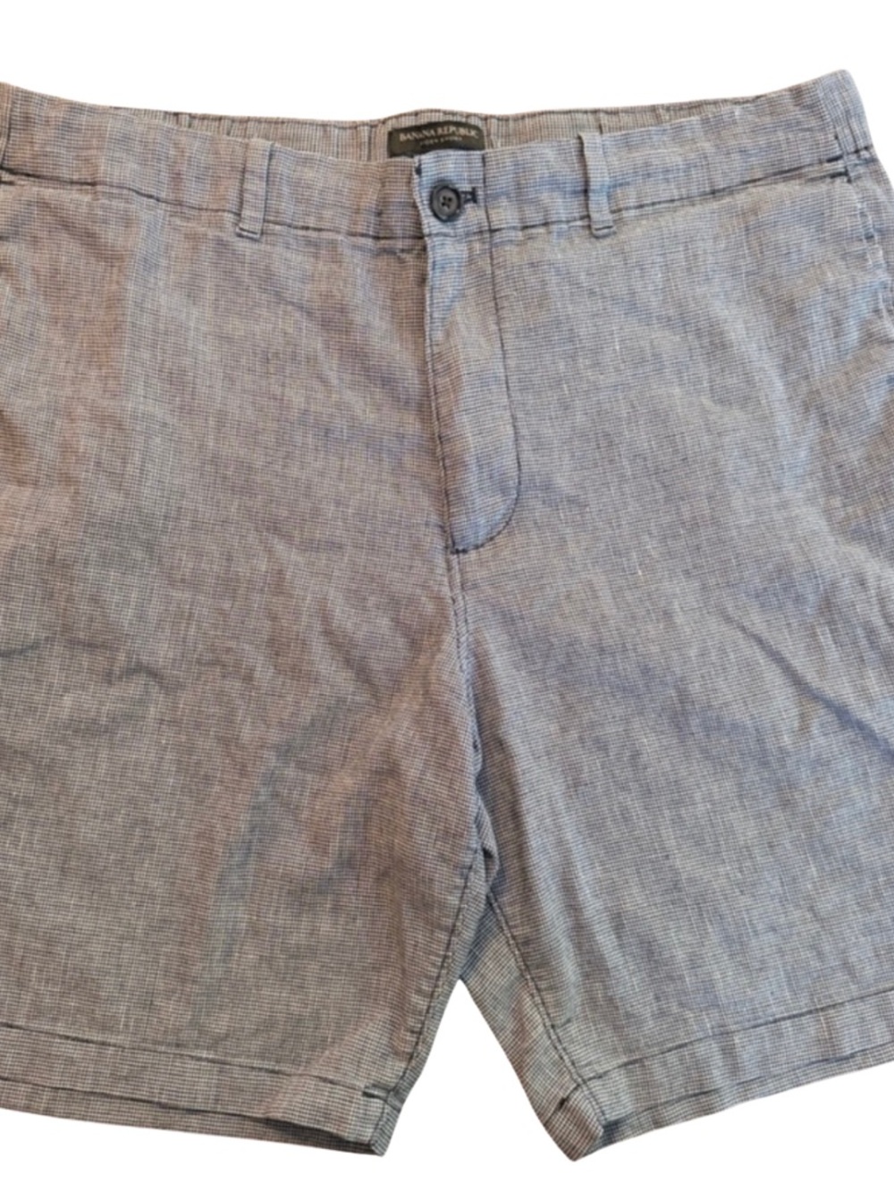 Banana Republic Aiden Seersucker Shorts Men’s 36 Blue White Classic Fit Golf